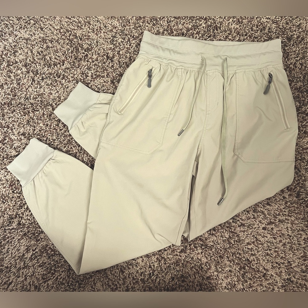 Nylon Joggers with Zipper Pockets and Drawstring